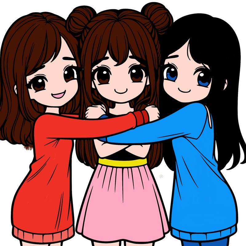 3 girls hugging