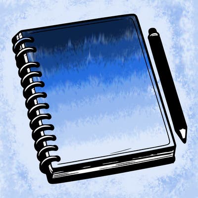 realistic blank sketch pad