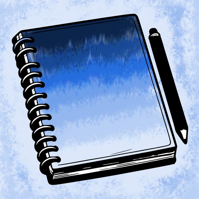 realistic blank sketch pad