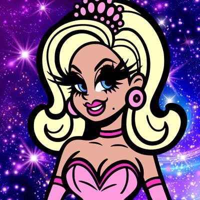 retro cartoon drag queen