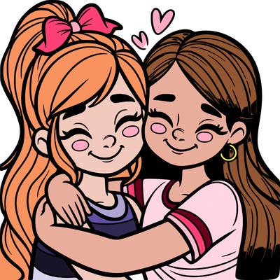 best friends hugging