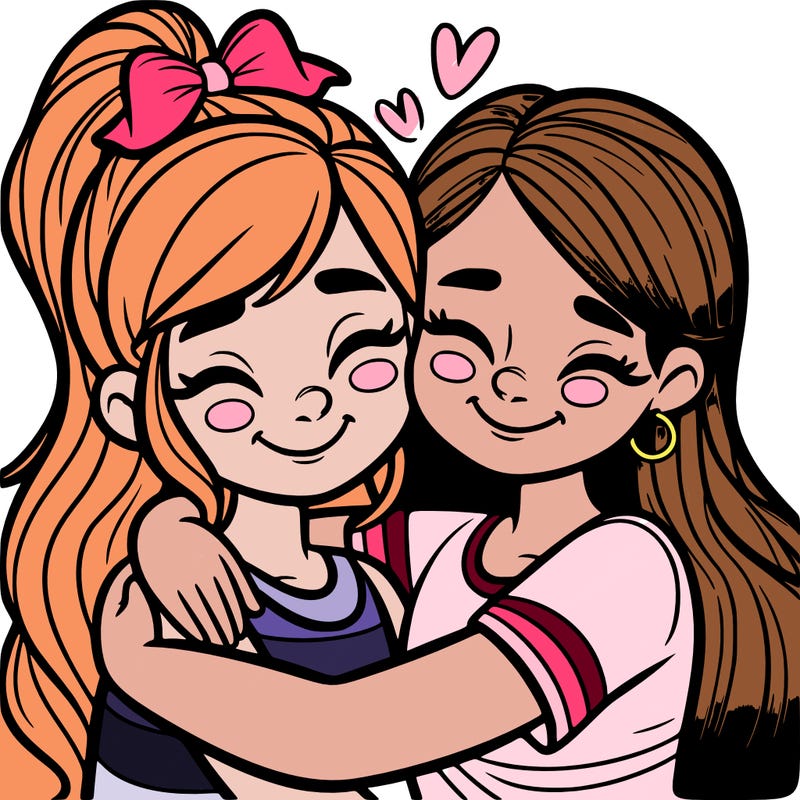 best friends hugging