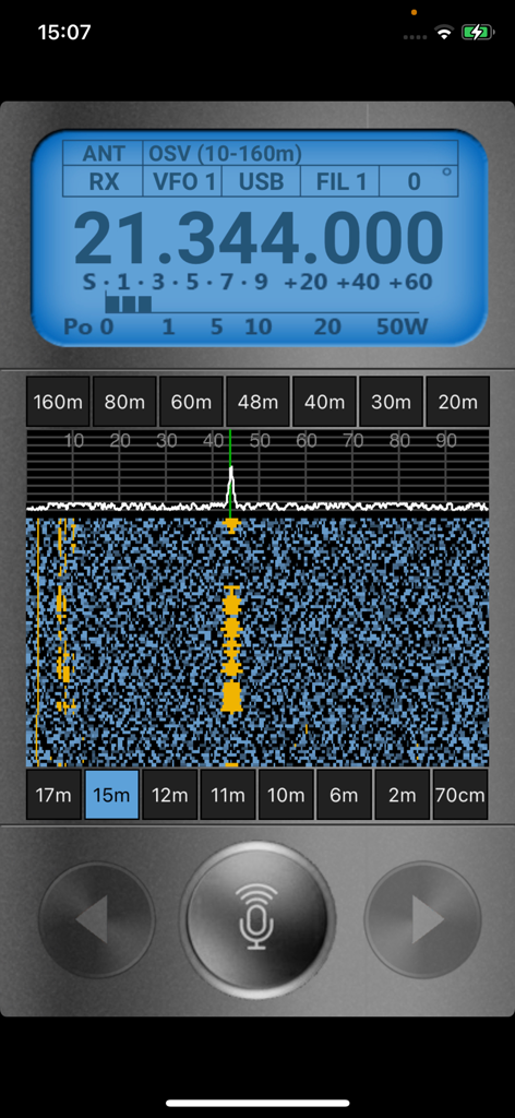 HamSphere 5.0 - HamSphere 5.0 virtual amateur radio interface with waterfall display and frequency controls