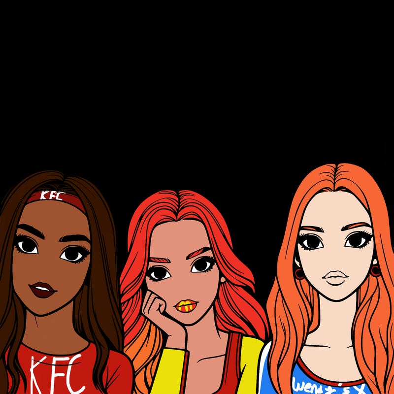 a group of girls realistic