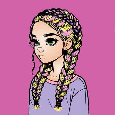 realistic girl with braids