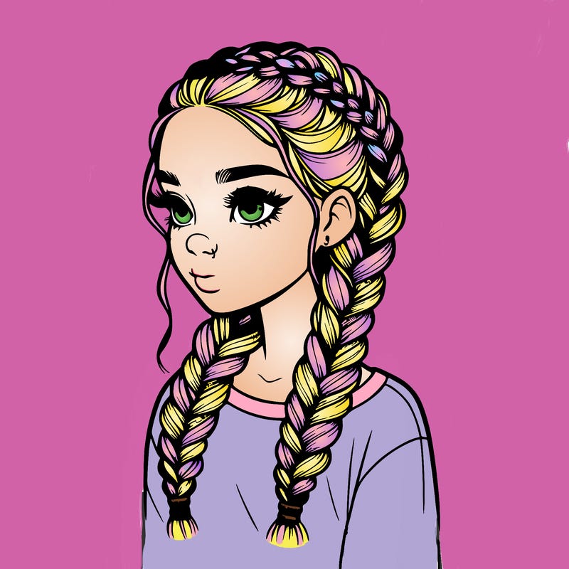 realistic girl with braids