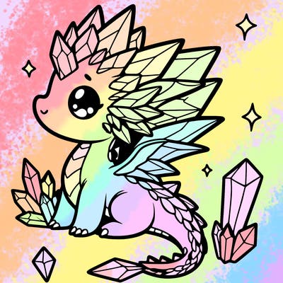 little cute crystal dragon