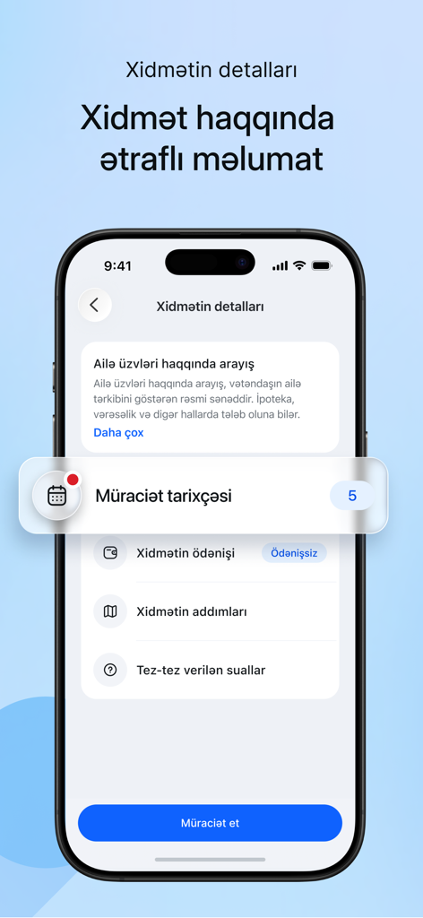 Captura de tela do aplicativo mygov mostrando detalhes do serviço para obter um documento de referência de membro da família.