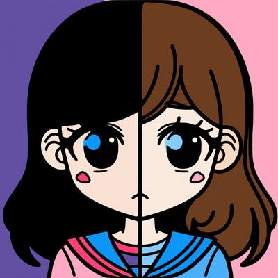 a split of a girl