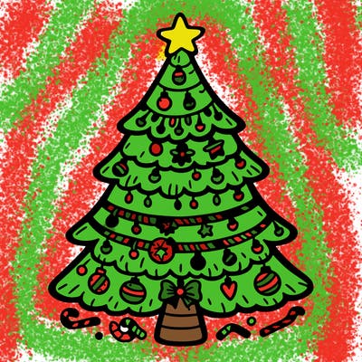 christmas tree with lots of details