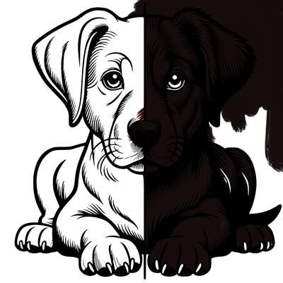 realistic dog split picture