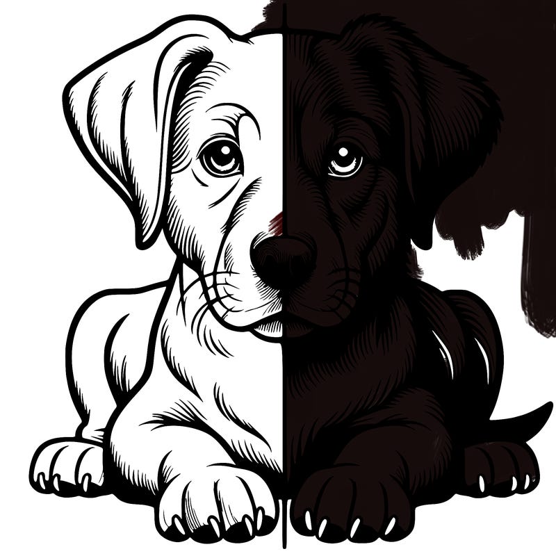 realistic dog split picture