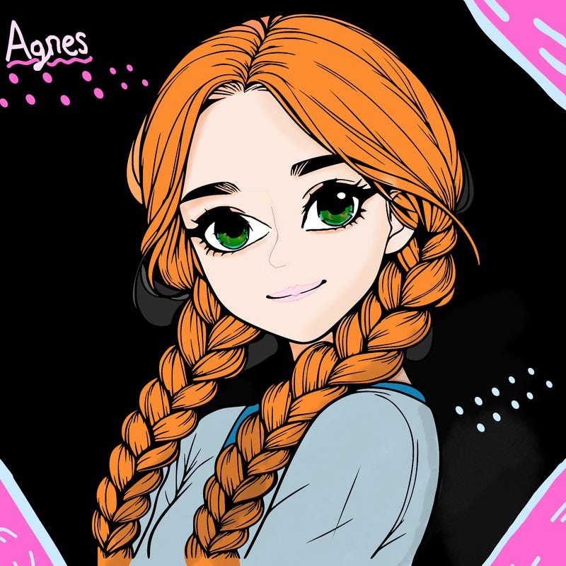 realistic girl with braids