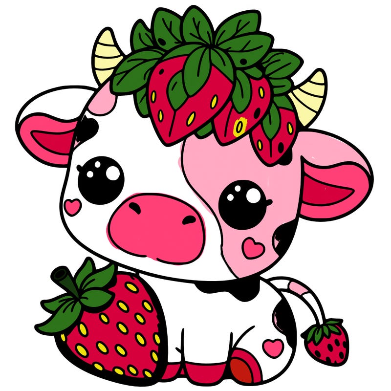 cute strawberry cow