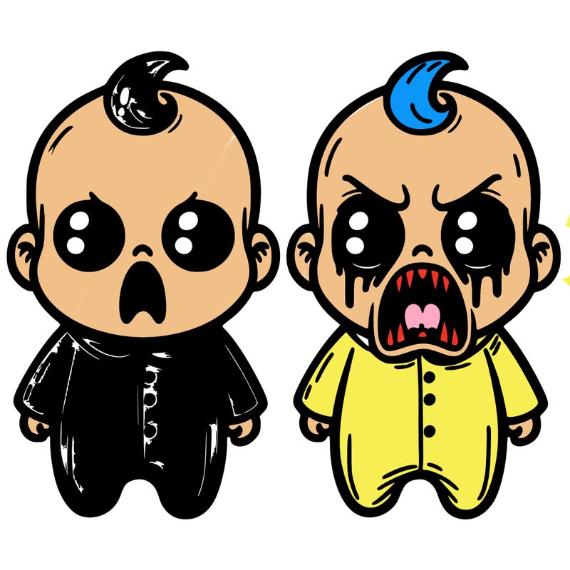 scary baby in yellow