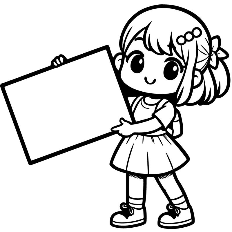 girl holding a big sign