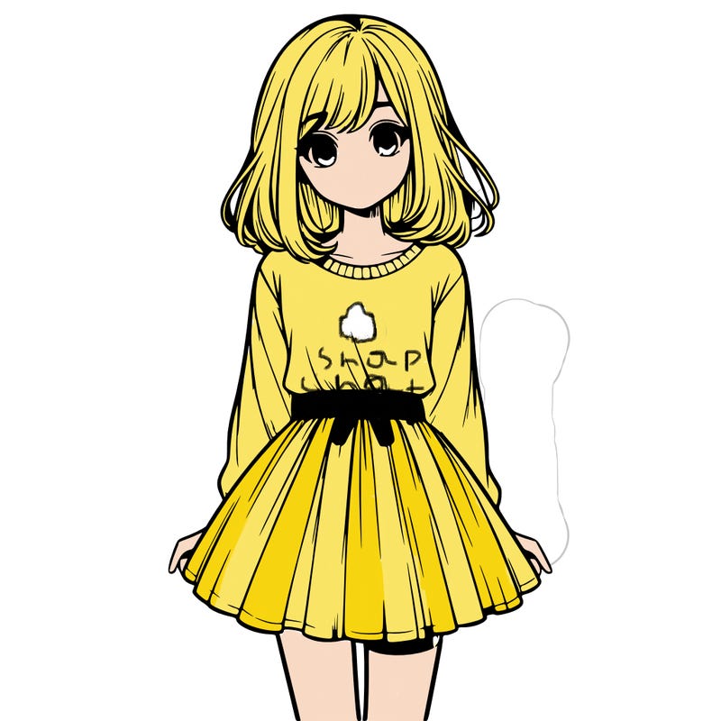 realistic girl with a skirt on