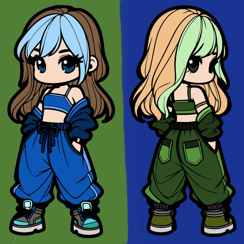 girl in crop top and baggy pants