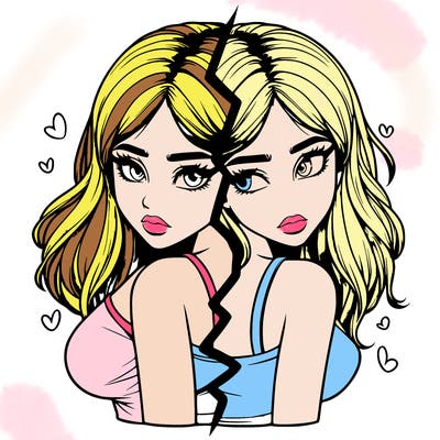 realistic girl split