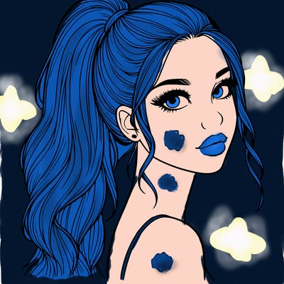 realistic pretty girl with high pony tail