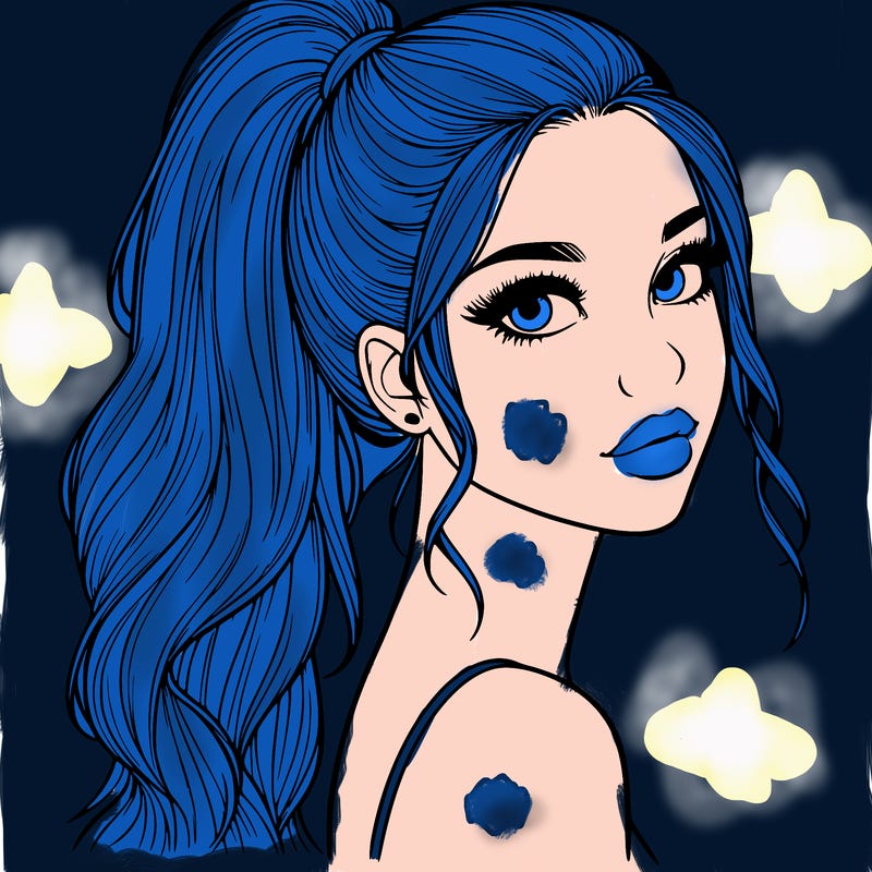 realistic pretty girl with high pony tail