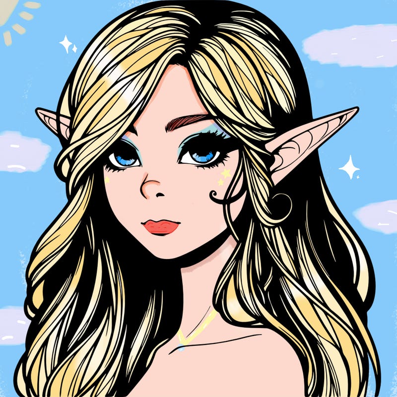 elf girl realistic dark fantasy