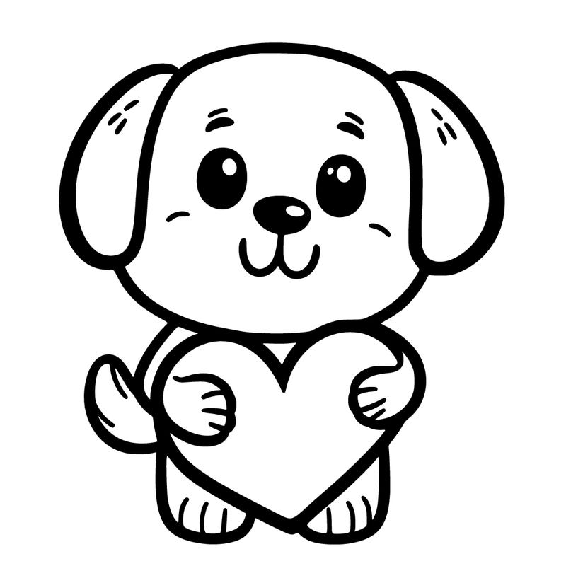 dog holding a hart
