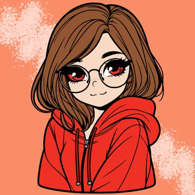 beautiful girl with glasses and hoodie