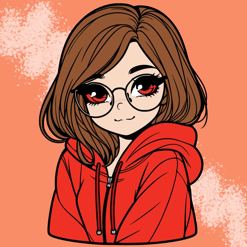 beautiful girl with glasses and hoodie