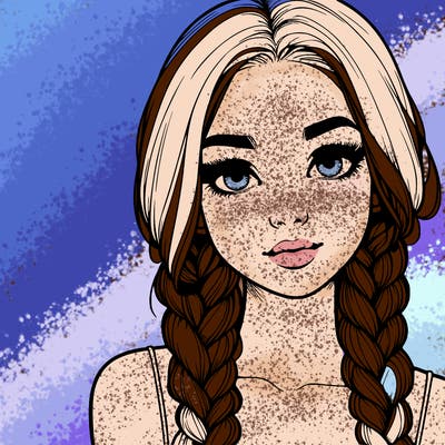 realistic girl with braids