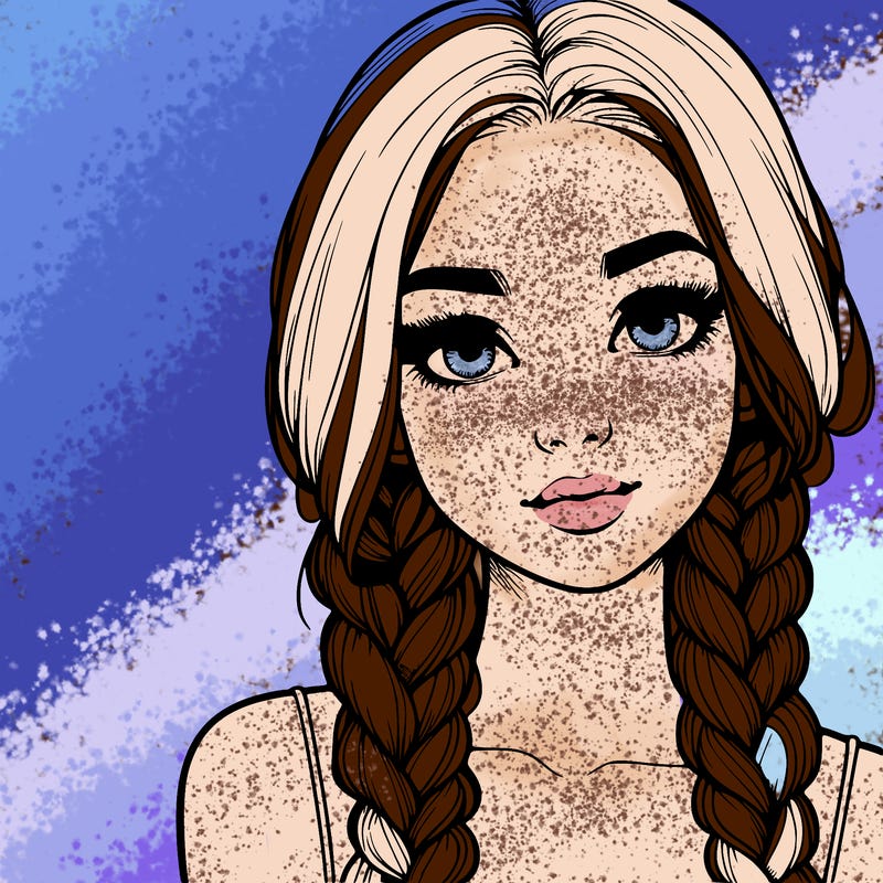 realistic girl with braids