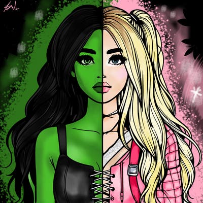 realistic girl split