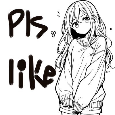 manga teen girl  in a sweater and baggy pants