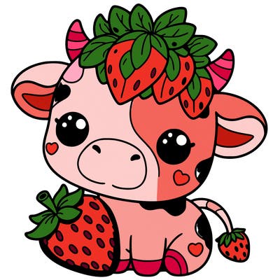 cute strawberry cow