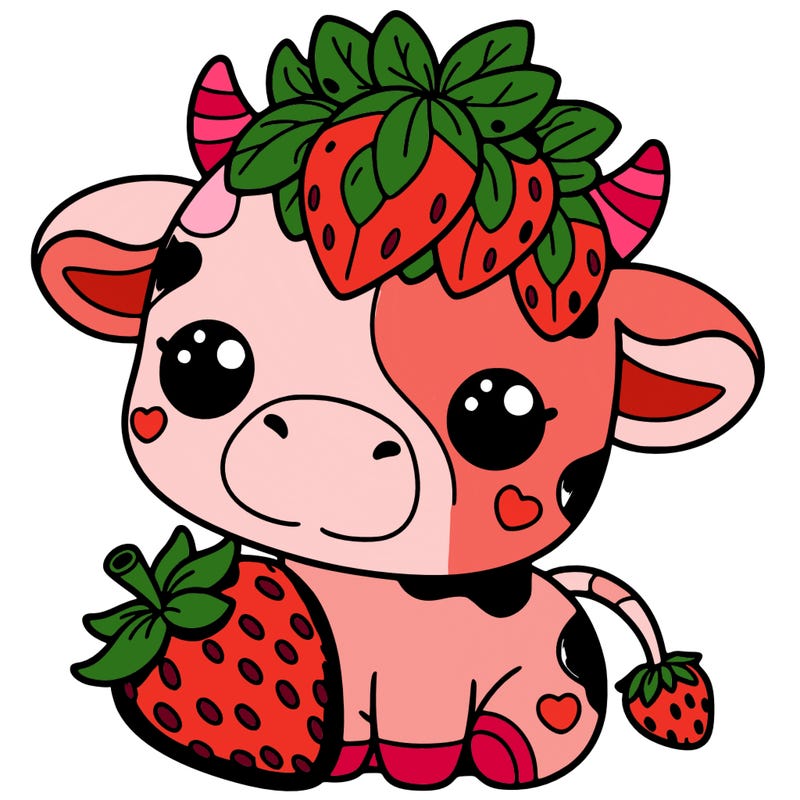 cute strawberry cow