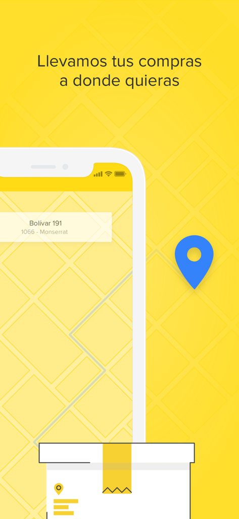 Mercado Libre: Compras Online - Un smartphone affichant une carte avec une adresse de livraison dans l'application Mercado Libre