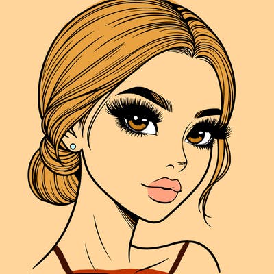 realistic girl with lashes