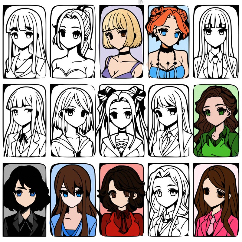 girls that look diffrent anime