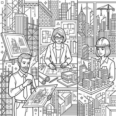 Dive into the intricate world of building design with this captivating architect portraits coloring page. Featuring skilled architects and their visionary creations, it's perfect for aspiring builders and art enthusiasts.