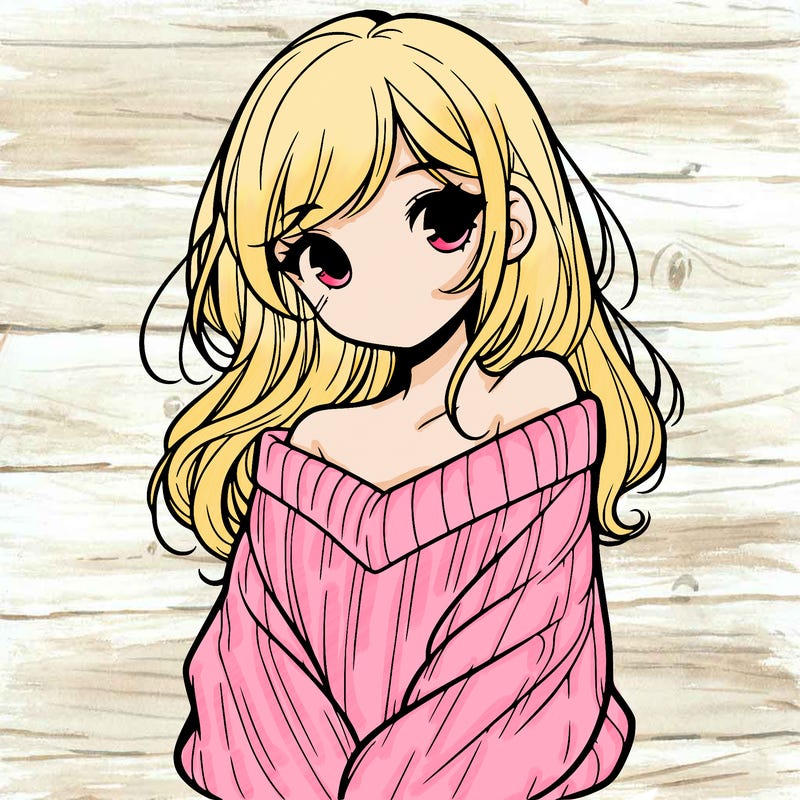 shy pretty girl wearing a sweater that is falling off one shoulder portrait