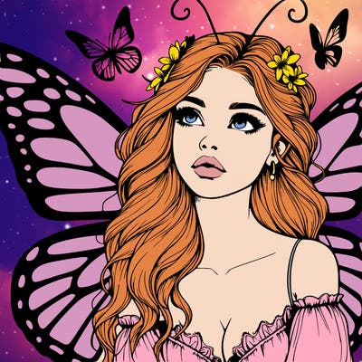 butterfly fairy realistic girl