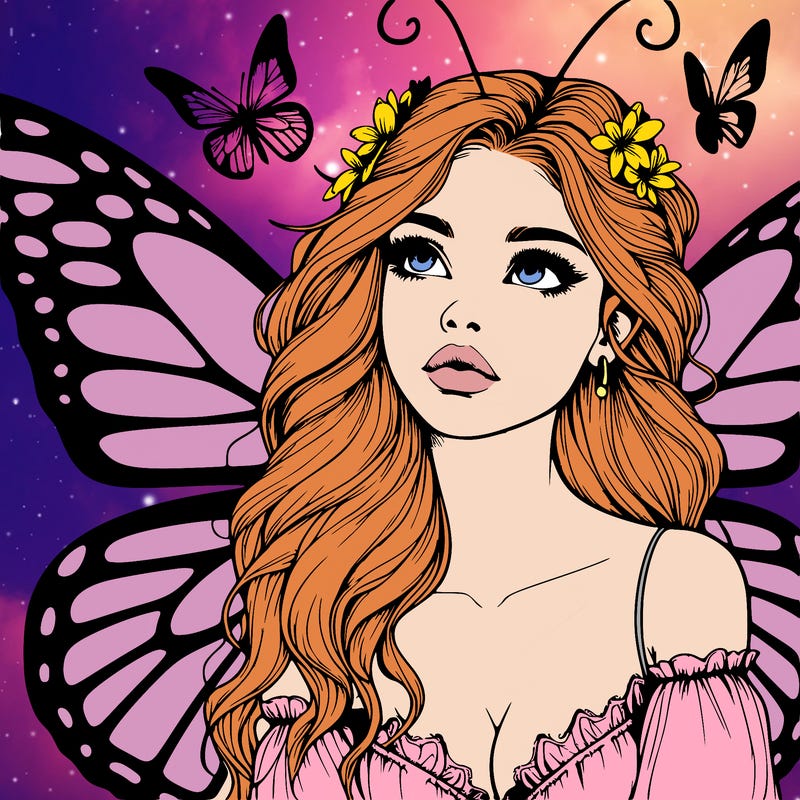butterfly fairy realistic girl