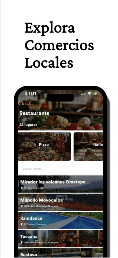 Speedy Delivery: Pide Online - Pantalla de la aplicación Speedy Delivery mostrando listados de restaurantes y negocios locales en León
