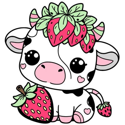 cute strawberry cow