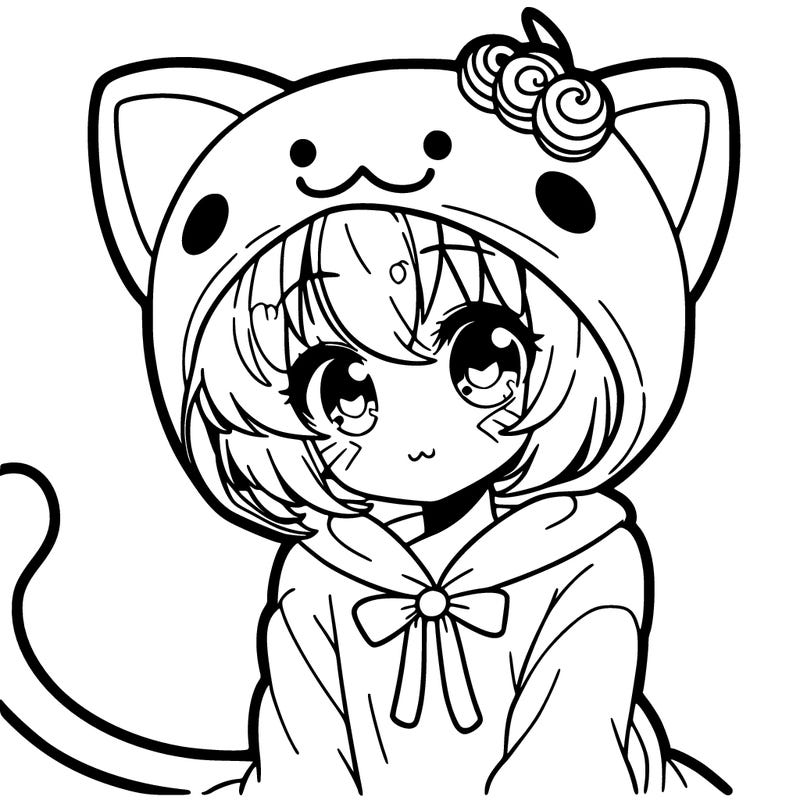a anime cat wearing a cinnamoroll