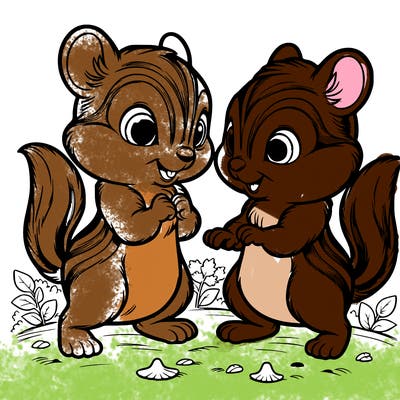 two tamias playing together while they stand up realistic