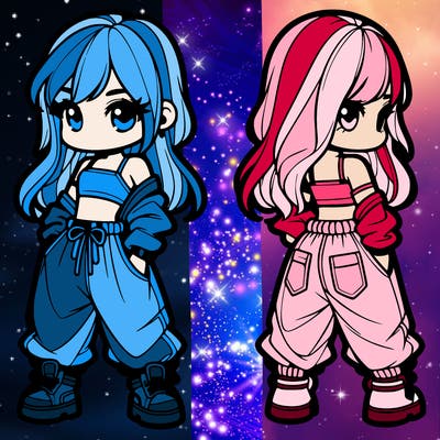 girl in crop top and baggy pants