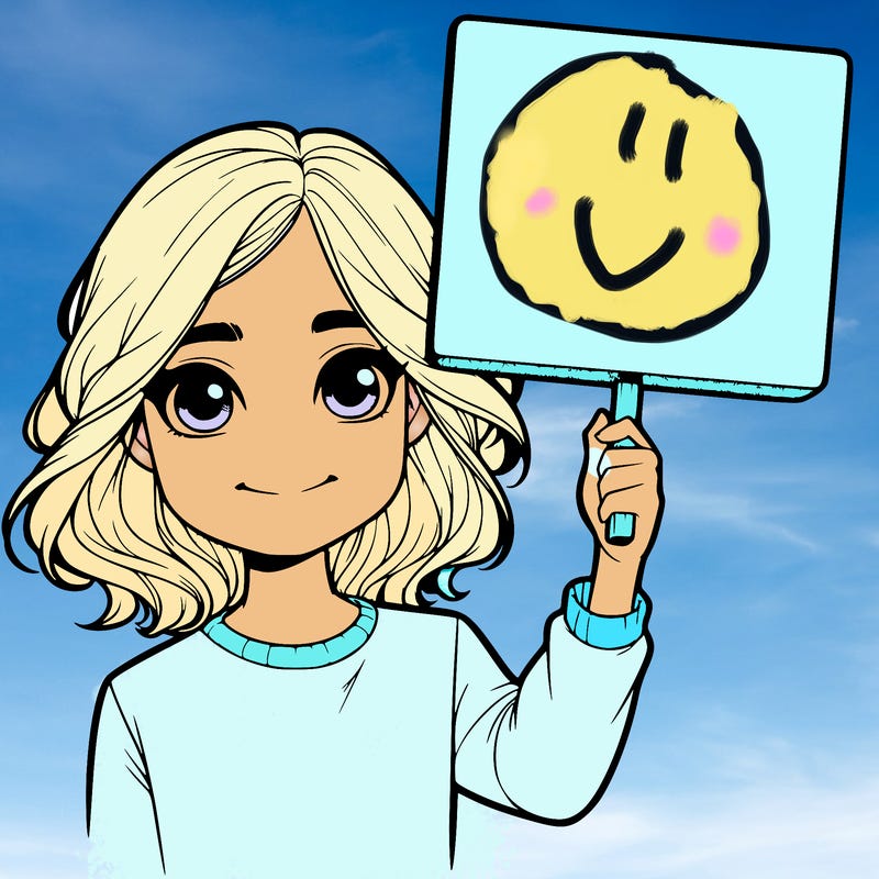 realistic girl holding up a sign