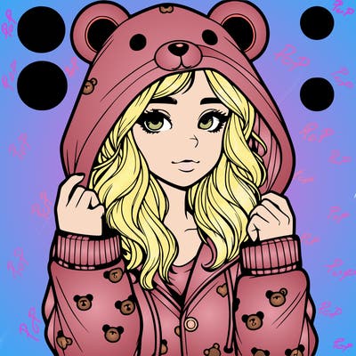 realistic girl in a animal pjs hoodie