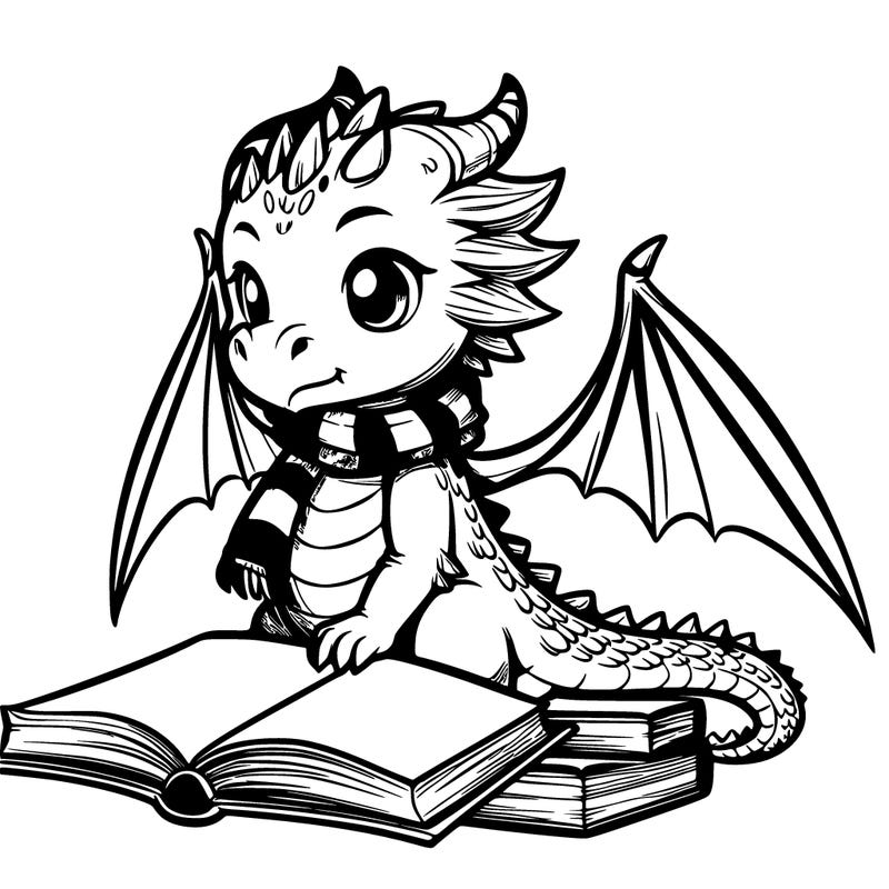 dragon with book